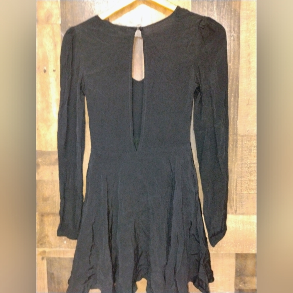 Lovers + Friends Black Mini Sasha Shimmy Dress Small Long Sleeve Size XS - Picture 6 of 6
